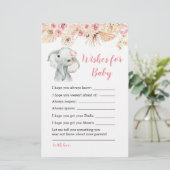 Papier Baby shower rose Boho Elephant souhaits pour bébé (Debout devant)