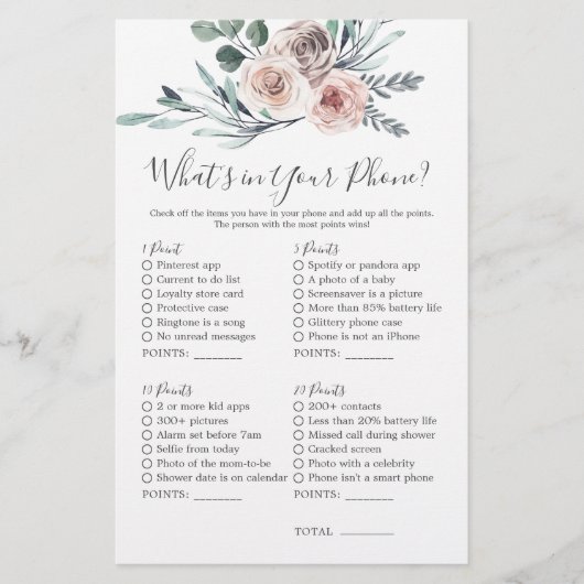 Papier Baby shower Rose Boho Qu'est-ce que votre téléphon (Devant)