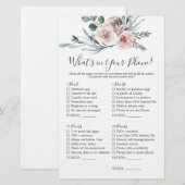 Papier Baby shower Rose Boho Qu'est-ce que votre téléphon (Devant / Derrière)