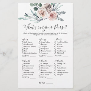 Papier Baby shower Rose Boho Qu'y a-t-il dans votre sac