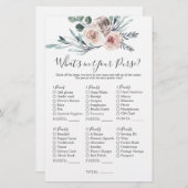 Papier Baby shower Rose Boho Qu'y a-t-il dans votre sac (Devant / Derrière)