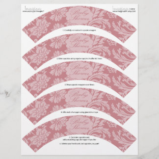 Papier Baby shower rose Chintz do-it-yourself Cupcake Wra