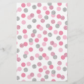 Papier Baby shower rose et argent Prix du jeu droit (Dos)