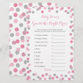 Papier Baby shower rose et argent Prix du jeu droit (Devant / Derrière)