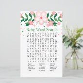 Papier Baby shower rose Floral Word Recherche Jeu (Debout devant)