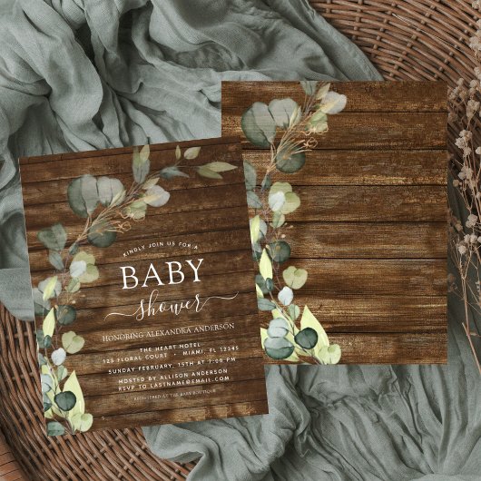 Papier Baby Shower Rustique Verdure Eucalyptus Petit Budg