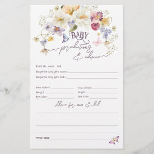 Papier Baby shower rustique violet fleur sauvage Jeu