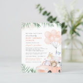 Papier Baby Shower Safari Conduite Budget Blush Rose Doré (Debout devant)