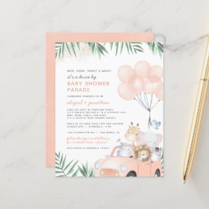Papier Baby Shower Safari Conduite Budget Blush Rose Doré