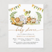Papier Baby shower Safari Tropical Elégant Budget Invitat (Devant)
