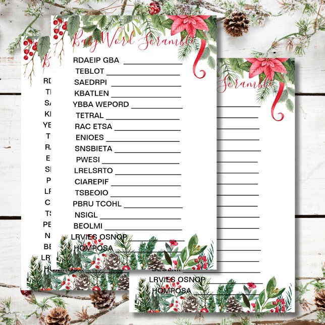 Papier Baby shower Scramble Automne Noël d'hiver (Créateur téléchargé)