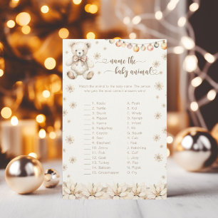 Papier Baby shower Script Bébé Animal Correspondant Baby 