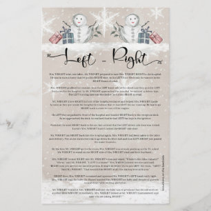 Papier Baby shower Snowman gauche droite