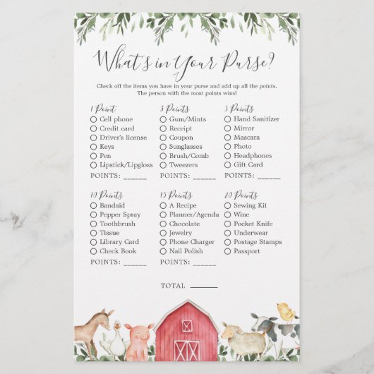 Papier Baby shower sur les animaux de ferme Ce qui est da (Devant)