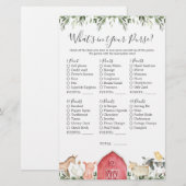 Papier Baby shower sur les animaux de ferme Ce qui est da (Devant / Derrière)