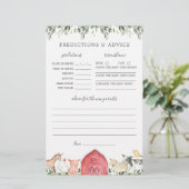 Papier Baby shower sur les animaux de ferme Prédictions e (Debout devant)