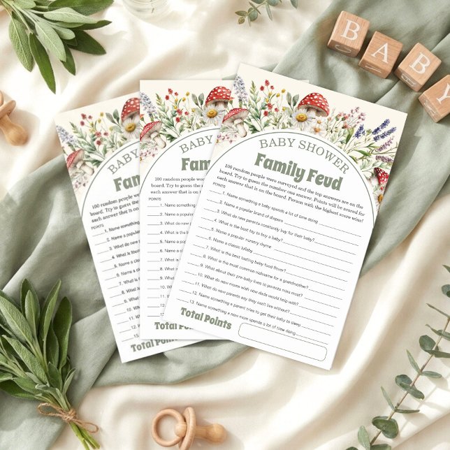 Papier Baby Shower Survey Says Game Card (Créateur téléchargé)