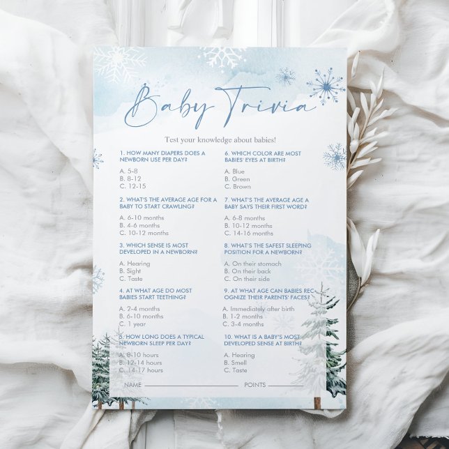 Papier Baby shower Trivia Jeu (Créateur téléchargé)