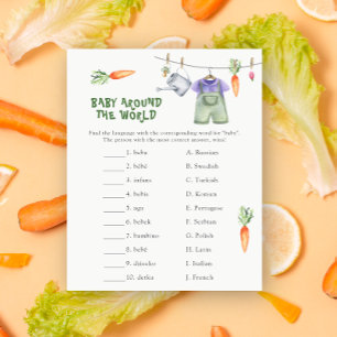 Papier Baby shower Veggie - bébé dans le monde jeu