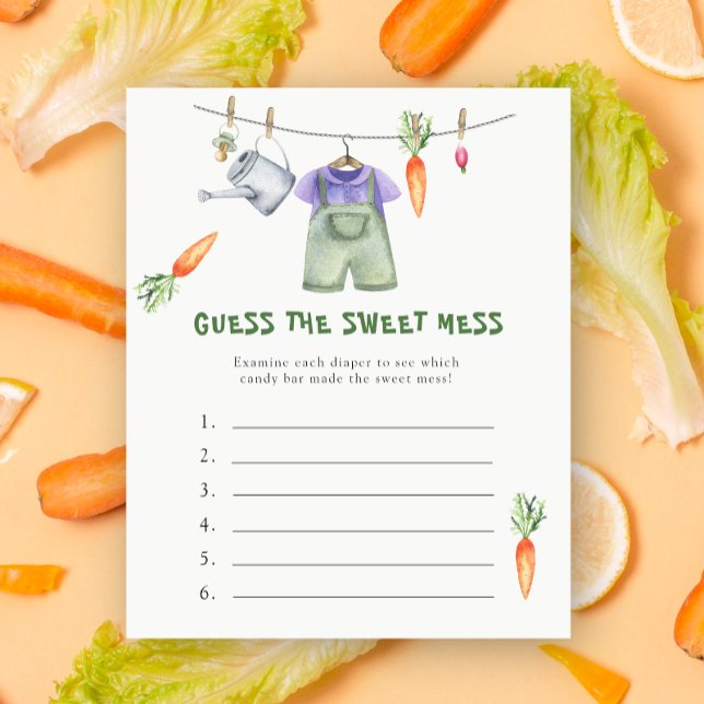 Papier Baby shower Veggie - Devinez le jeu Sweet Mess (Créateur téléchargé)