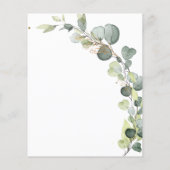 Papier Baby shower Verdure Eucalyptus Botanique Élégant (Dos)