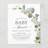 Papier Baby shower verdure Eucalyptus Invitations (Devant)