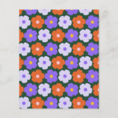 Papier Baby shower vert violet à fleur rétro (Dos)