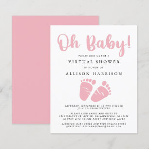 Papier Baby shower virtuel Budget Invitation pieds roses
