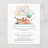 Papier Baby shower virtuel Turquoise de veille sur le bud (Devant)