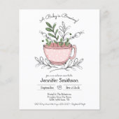 Papier Baby shower Whimsical Tea Cup Budget Invitation (Devant)