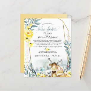 Papier Baby shower Woodland Par Courrier Budget Invitatio