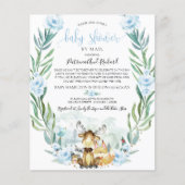 Papier Baby shower Woodland Par Courrier Budget Invitatio (Devant)