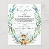 Papier Baby shower Woodland Par Courrier Budget Invitatio (Devant)