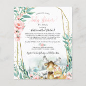 Papier Baby shower Woodland Par Courrier Budget Invitatio (Devant)