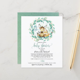 Papier Baby shower Woodland Par Courrier Budget Invitatio