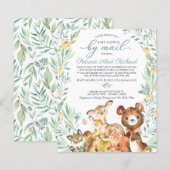 Papier Baby shower Woodland Par Courrier Budget Invitatio (Devant / Derrière)