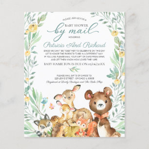 Papier Baby shower Woodland Par Courrier Budget Invitatio