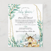 Papier Baby shower Woodland Par Courrier Budget Invitatio (Devant)
