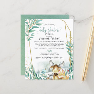 Papier Baby shower Woodland Par Courrier Budget Invitatio
