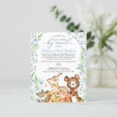 Papier Baby shower Woodland Par Courrier Budget Invitatio (Debout devant)
