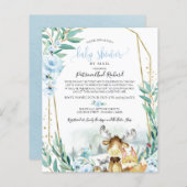 Papier Baby shower Woodland Par Courrier Budget Invitatio (Devant / Derrière)