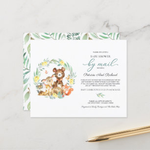 Papier Baby shower Woodland Par Courrier Budget Invitatio
