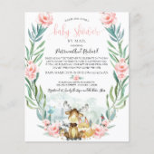 Papier Baby shower Woodland Par Courrier Budget Invitatio (Devant)