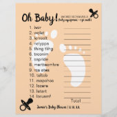 Papier Baby shower Word Scramble Peach (Devant)