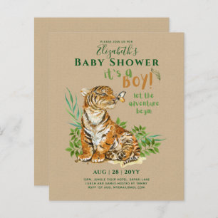 Papier Baby Tiger Genre Révéler les invitations à la douc