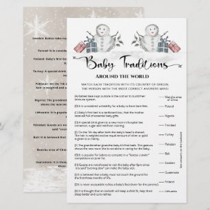 Papier Baby Traditions Snowman Baby shower Jeu