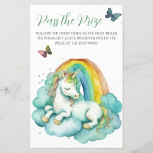Papier Baby Unicorn Baby shower Passez le jeu du prix