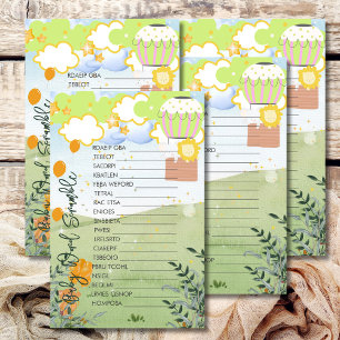 Papier Baby Word Scramble Adventure Commence Hot Air Ball