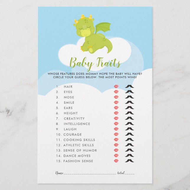 Papier Baby Word Scramble Boy Dragon Shower Game (Devant)