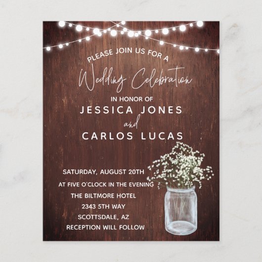 Papier Baby's Breath de Gypsophile en pot Mason petit bud (Devant)